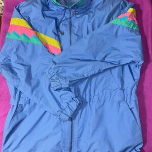 Vintage London Fog Windbreaker with Colorful Accents - Size XL